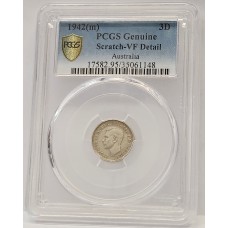 AUSTRALIA 1942 . THREEPENCE . GENUINE